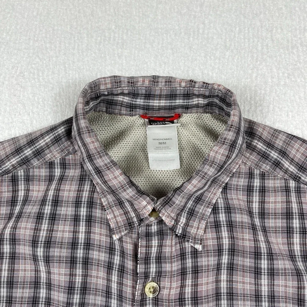 The North Face Shirt Mens Medium Purple‎ Plaid Outdoors Hiking Camping Travel